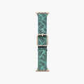 paris green leather band for apple watch with snake print
